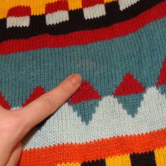 Bedford Fair Colorful Geometric Button Cardigan Unique Eccentric 90s Clowncore - Picture 3 of 4